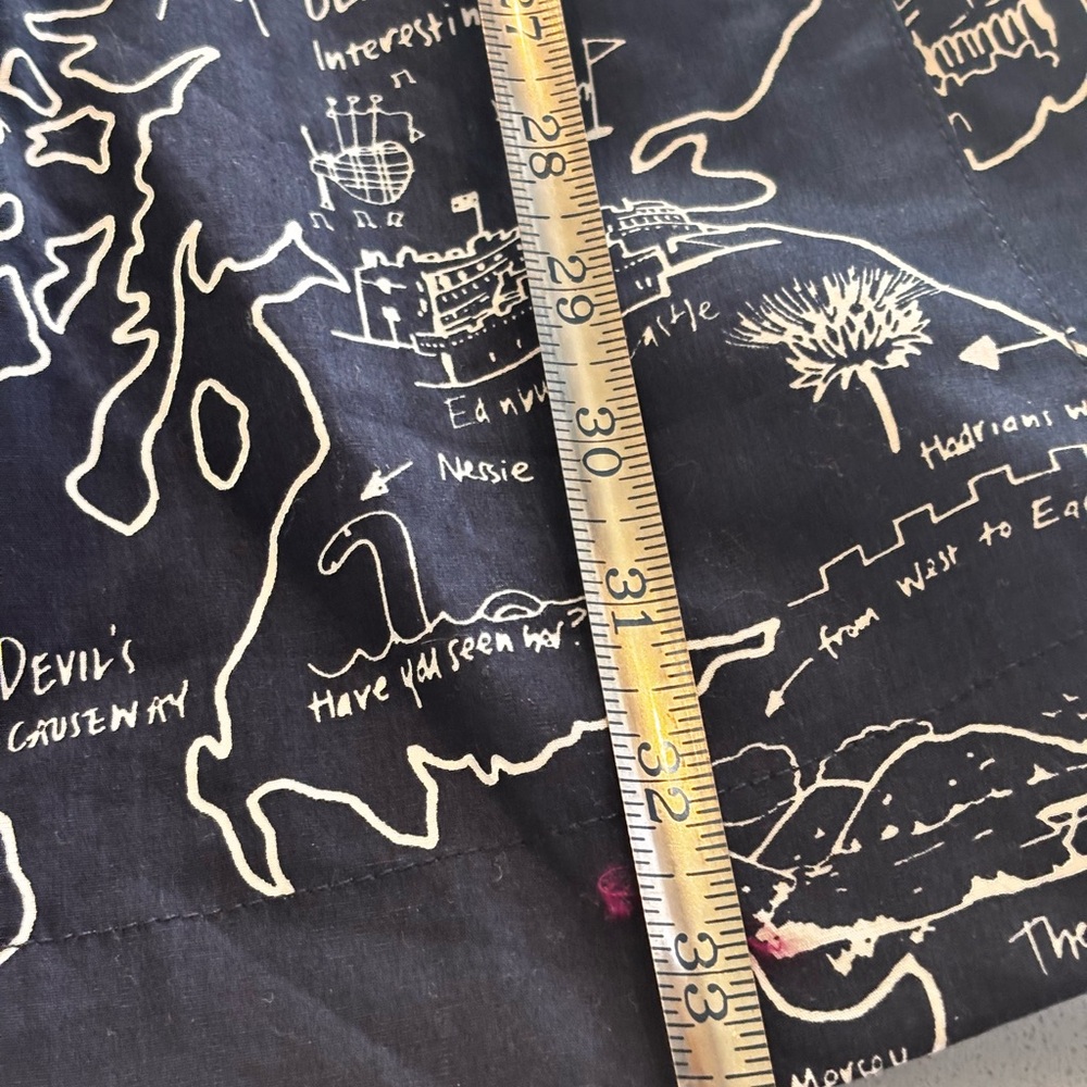 Boden Dark Blue Trench Coat with Map Design - Picture 13 of 15